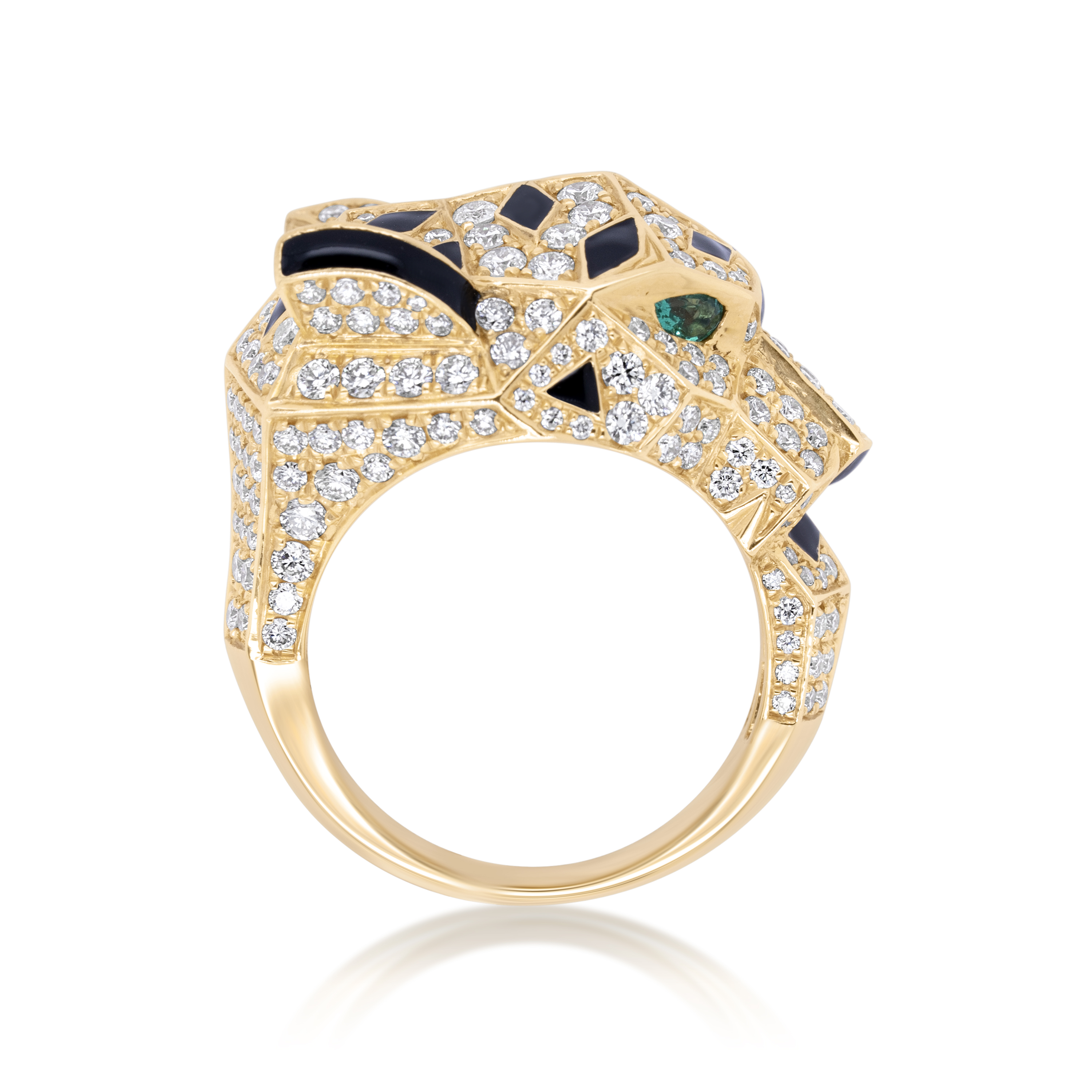 Diamond Cheetah Ring 4.00 ct. 14K Yellow Gold